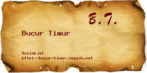 Bucur Timur névjegykártya